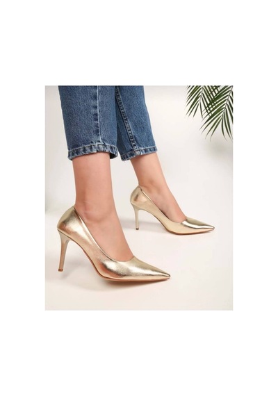 Lady Kadın Gold Metalik Topuklu Ayakkabı Stiletto Gold