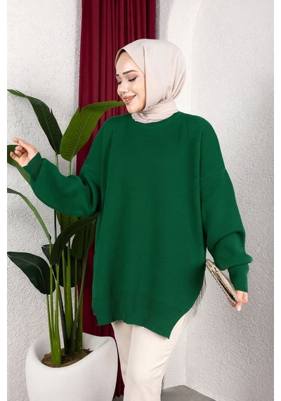 Hira Life Fashion Kadın Testtür Giyim Bisiklet Yaka Yırtmaçı Taşlı Ve Balon Kollu Oversize Şık Triko Tunik Yeşil Yeşil Hira Life Fashion Kadın Testtür Giyim Bisiklet Yaka Yırtmaçı Taşlı Ve Balon Kollu Oversize Şık Triko Tunik Yeşil Yeşil