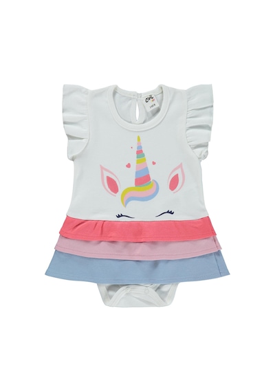 Civil Baby Garni Etekli 3-12 Ay Çıtçıtlı Badi - Ekru