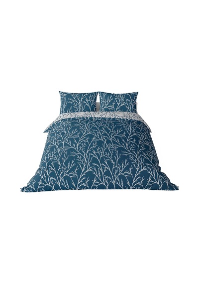Desenli Pamuk Saten Nevresim Setleri, Lacivert, Queen Size Çok renkli