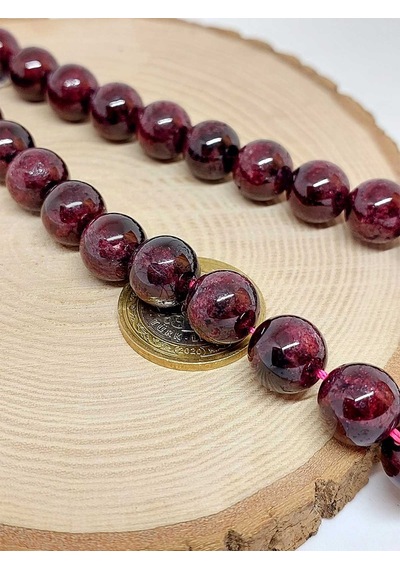 Yasamtohumu Lal Garnet Granat Taşı Dizi 12mm Çok Renkli