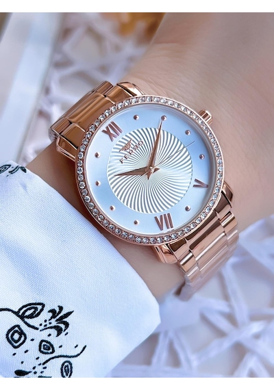 Ferro Rose Gold Renk 3 Atm Suya Dayanıklı Çelik Kordon Özel Tasarım Kadın Kol Saati Bfl2126awt-c