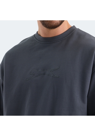 Slazenger VADIK Oversize Erkek  Koyu Gri Sweatshirt