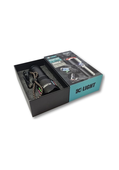Klight Kl-922 3000 Lm Şarjlı Güçlü Uzun Menzil Araç-acil Durum Led El Feneri Çok Renkli