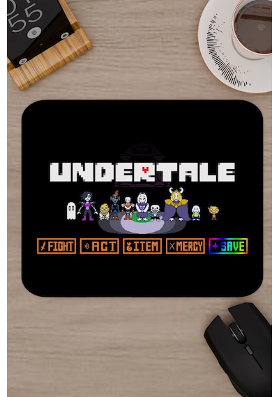 Undertale Kaymaz Dikişli Kauçuk Oyuncu Mousepad V1 - 22x18 Gaming Mouse Pad Fare Altlığı