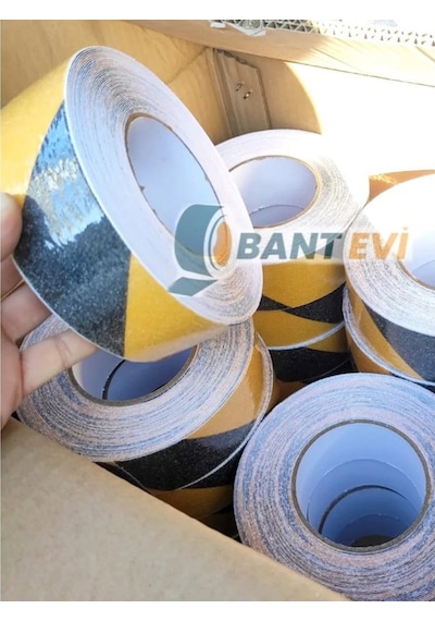 Merdiven Kaydırmaz Bant 50 Mm X 15 M Sarı Siyah Kaymaz Bant 5 Cm