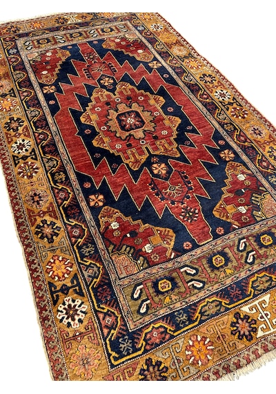 El Dokuma Antika 140 Yaşında Zile Halısı 130x230 Kök Boya Başyapıt Halı Kiremit