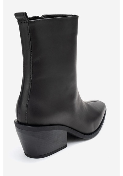 Luvishoes Luvi Shoes Lexıa Siyah Cilt Hakiki Deri Kadın Western Bot Siyah