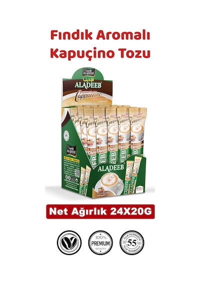 Aladeep Fındık Aromalı Kapuçino Hazır Kahve 24 x 20 G