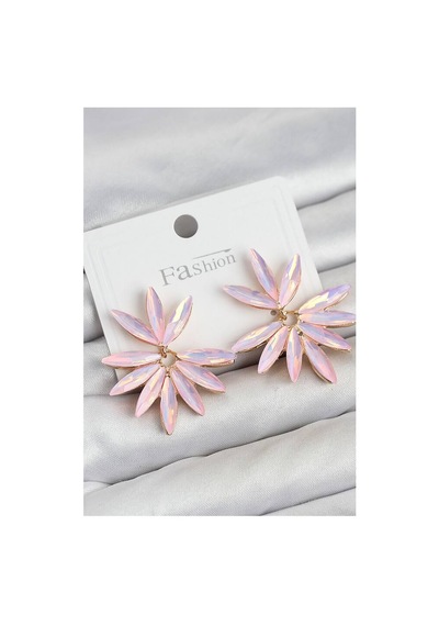 Pembe Renk Kristal Taşlı Lotus Model Kadın Küpe Tj-bkp11915 Evimdeyokyok