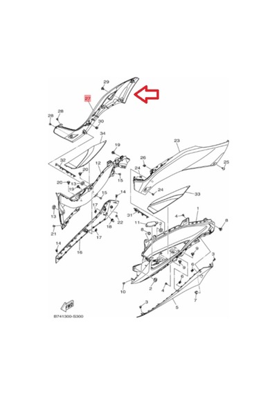Yamaha Xmax250 Or.  Sağ Yan Z Kapak Mat Gümüş B74-F1721-00-P1
