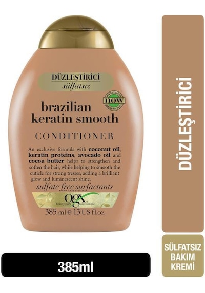 OGX Düzleştirici Brazilian Keratin Smooth Sülfatsız Bakım Kremi 385 ML