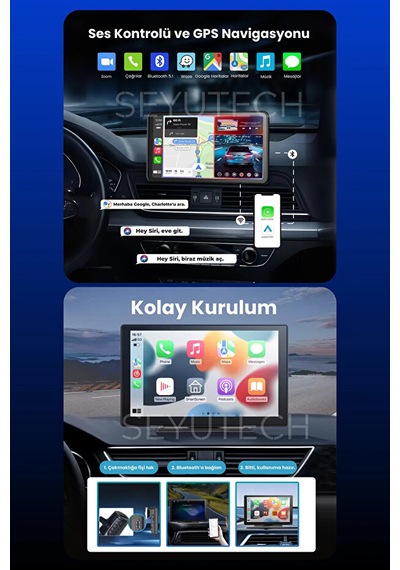 Carplay & Android Auto Uyumlu 9.2" 4k Araç Içi Ekran - Çift Kameralı Yol Kayıt Cihazı X2 9"