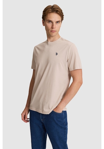 U.S. Polo Assn. U.s. Polo Assn. Erkek Taş Tişört Basic 50322312-vr049 Taş Rengi