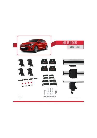 Kia Rio Yb Hatchback 2017 Ve Sonrası İle Uyumlu Ace-4 Ara Atkı Tavan Barı Gri