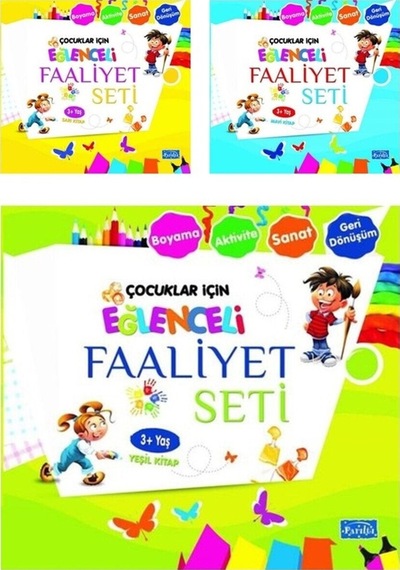 3+ Yaş Çocuklar İçin Eğlenceli Faaliyet Seti Boyama-aktivite-sanat-geri Dönüşüm -3 Kitap