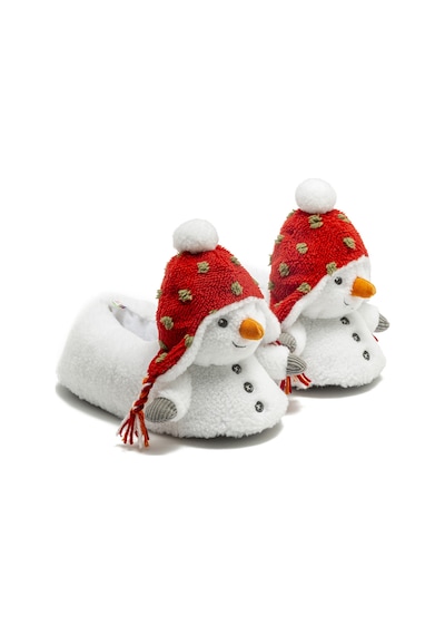 Twigy Snowman Kadın, Garson Boy Hayvanlı Panduf Beyaz-kırmızı 36/41 Beyaz - Kırmızı
