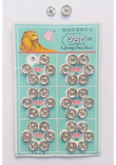 Çıtçıt Dügme Gümüş Renk 1no 10mm 36 Adet