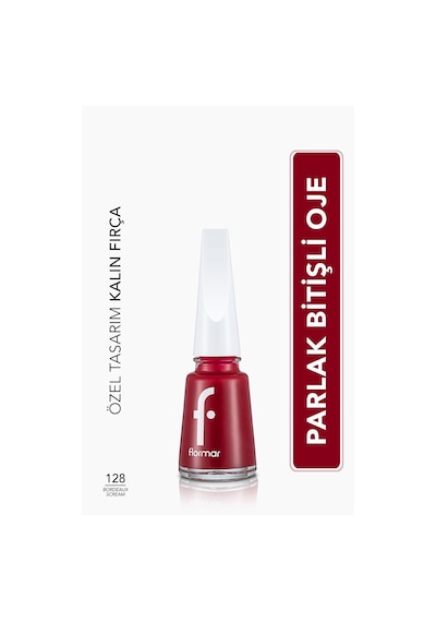 Flormar Nail Enamel Yüksek Pigmentli & Parlak Bitişli Oje Fne-128 Bordeaux Scream