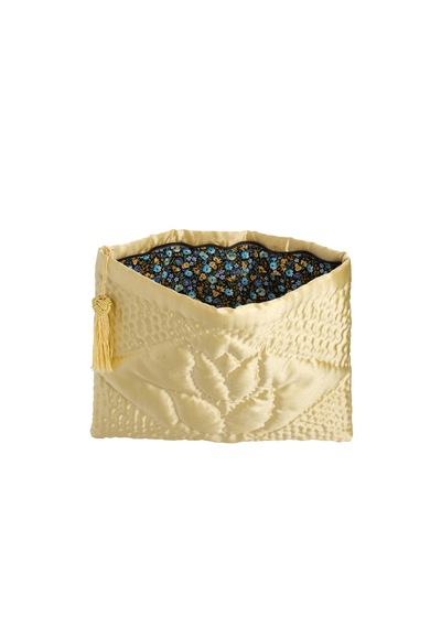 Ky Atelier Sarı Kapitone Portföy Çanta- El Yapımı Clutch- Abiye & Günlük Kullanım- Şık Kadın Çanta Açık Sarı