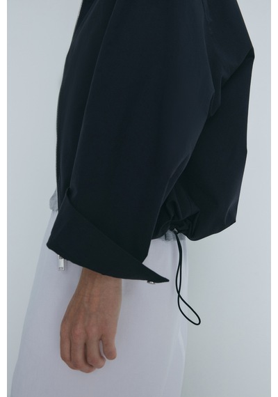 Suud Collection Lacivert Nora Fermuarlı Gabardin Ceket