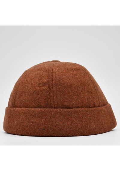 Şapkadan Etnik Desen Kısa Docker Şapka Vintage Cap Kasket Kahverengi