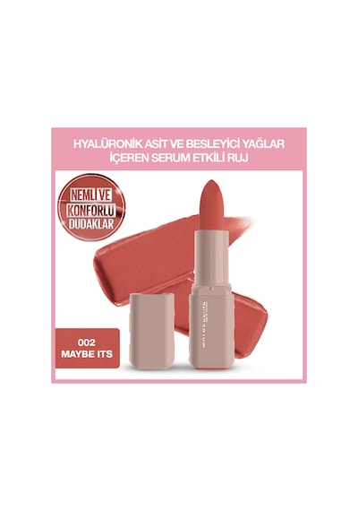 Maybelline New York Serum Etkili Hyalüronik Asit Ve Besleyici Yağ İçeren Matte Ruj 002 Maybe It's