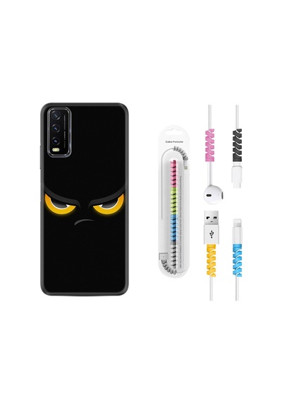Vivo Y20 Kılıf Kablo Koruyuculu Black Eyes 1644