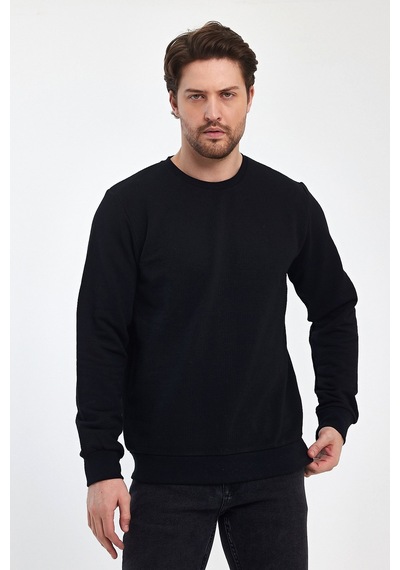 Odda 0007 Pike Sıfır Yaka Sweat Siyah