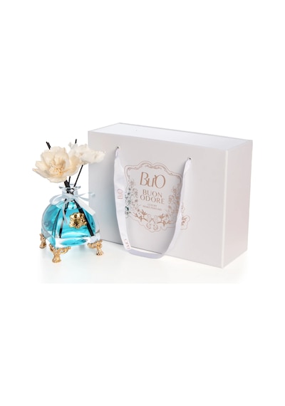 Pirinç Ayaklı Gold Renkli Kare Cam Diffuser 250 Ml. Ağaç