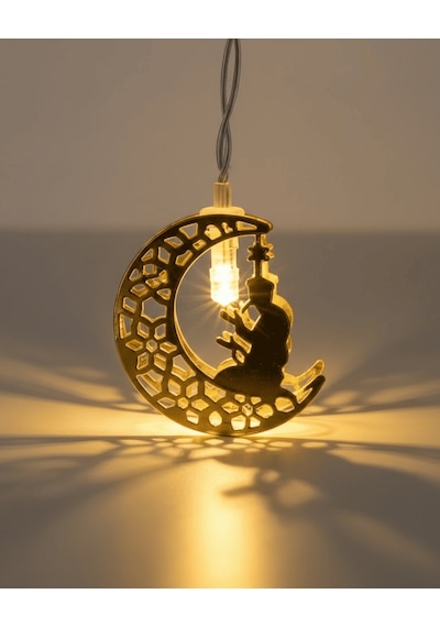 Led Peri Işığı, Ramazan Ay Işığı Secde Eden Adam Silüetli Çok Renkli