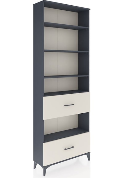 Arges Dolap 5 Raflı 2 Çekmeceli 88x30x243 Antrasit-aytaşı Antrasit