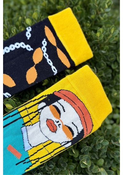 Lousocks Unisex Sağlı Sollu Rasta Saçlı Kız Desenli Soket Çorap Turkuaz Lousocks Unisex Sağlı Sollu Rasta Saçlı Kız Desenli Soket Çorap Turkuaz