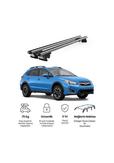 Venüs Subaru Xv 2012-2016 Uyumlu Gri Ara Atkı Port Bagaj Tavan Barı
