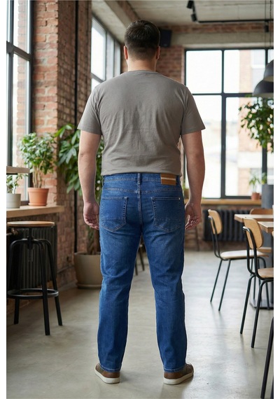 Little Cup Jeans Co Erkek Likralı Esnek Mavi Battal Beden Kot Pantolon