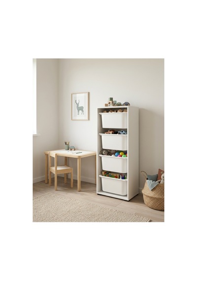 Nest 4 Büyük Sepetli Düzenleme Dolabı Y:108 G:45 D:30 Cm / Beyaz