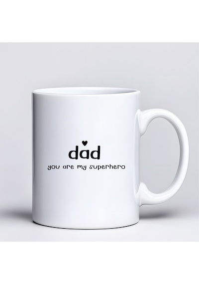 Dad You Are My Superhero Tasarım Kupa Model 228 Babaya Hediye Baskılı Seramik Kahve Kupası Çok Renkli