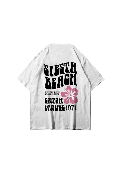 Startmore Unisex Siesta Beach Beyaz Tshirt Beyaz