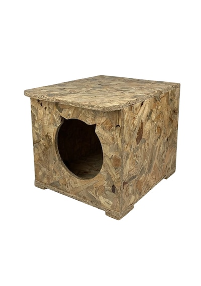 Reyo Kedi Evi Dış Ortam Uygun Ahşap Kedi Evi Osb 45 x 35 x 34 CM CAT12