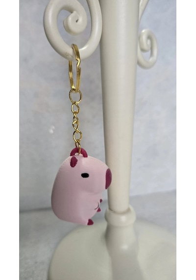 Pembe Capybara Anahtarlık Kaliteli Aksesuar Çanta Charm