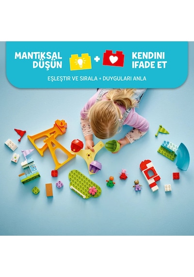 LEGO® DUPLO® Peppa Pig Lunapark 10453 - 2 Yaş ve Üzeri Çocuklar için Yaratıcı Oyuncak Yapım Seti (53 Parça)