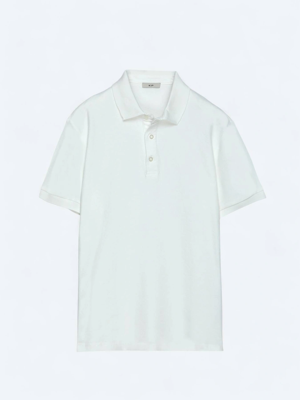 Kip Ekru Düz Polo Yaka %100 Pamuk T-shirt Ekru
