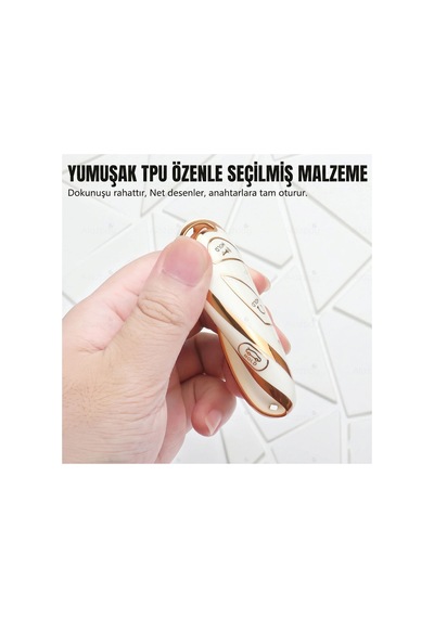 Hyundai Tucson Ioniq Kona Elantra Gold Kenar Tpu Anahtar Kılıfı 5 Tuşlu Model Mavi
