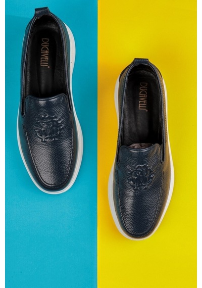 Stamped Hakiki Deri Erkek Günlük Ayakkabı, Loafer Ayakkabı, Hafif Ayakkabı, Yazlık Ayakkabı