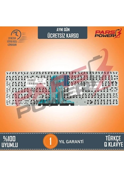 HP Uyumlu 15-Ay010Nt, 15-Ay011Nt, 15-Ay012Nt Notebook Klavye (Siyah Tr) Klavye