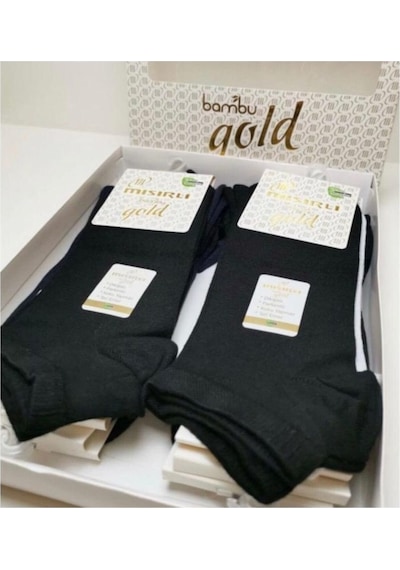 Mısırlı Gold Bambu Yarım Patik Erkek Çorap Dikişsiz 12'li