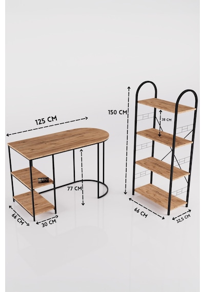 Reyo Falez Çalışma Masası Ve Kitaplık Seti Metal Ayaklı,minimalist Tasarım,geniş Masa Alanı,çok Raflı Atlantik Çam Reyo Falez Çalışma Masası Ve Kitaplık Seti Metal Ayaklı,minimalist Tasarım,geniş Masa Alanı,çok Raflı Atlantik Çam