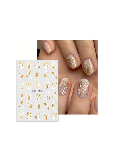 Nailist Floral Çiçekli Seri - Altın Yaldızlı Yapışkan Tırnak Sticker Nail Art Tırnak Dövmesi 84338609