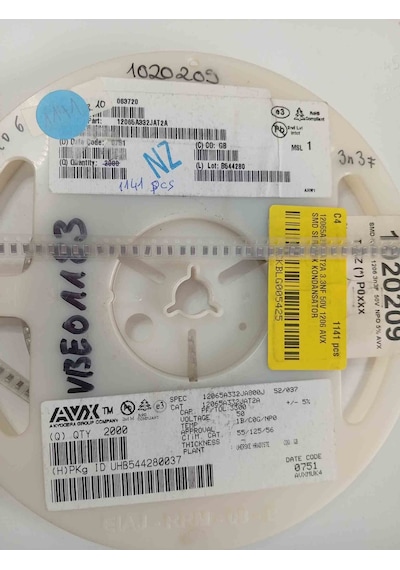 12065a332jat2a 3.3nf 50v 1206 Avx Smd Seramik Kondansatör 1000 Adet