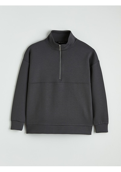 Lcw Comfort Antrasit Dik Yaka Soft Touch Kadın Sweatshirt